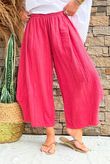 Annie Cushion Cotton Barrel Culotte Pant Rhubarb Rose